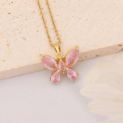 Colier PINK BUTTERFLY - Pirouette Luxury